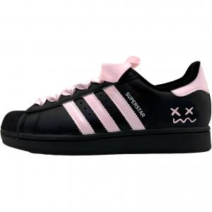 Adidas Originals Superstar 2 амортизация, износостойкие низкие детские скейтбординг обувь black pink unisex