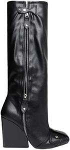 Женские сапоги-слипы LEMONADE на танкетке до колена, модные, Black