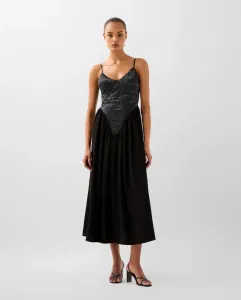 Миди-платье с пайетками Scalpers, черный