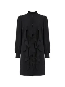 Мини-платье с оборками Chloé, черный