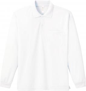 Футболка-поло с длинными рукавами и карманом Glimmer 00335-ALP Dry 4.4 унции, белый
