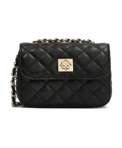 Маленькая кожаная сумка с мягкой подкладкой и цепочкой Kazar, черный