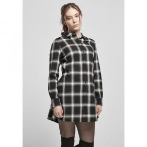 Платье Urban Classics Cotton Check Shirt, черный