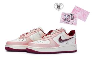 Кроссовки Nike Air Force 1 Skateboarding Shoes Women's Low-top Pink, белый