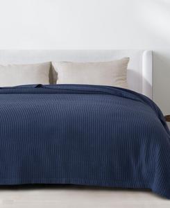 Хлопковое одеяло с вафельным плетением Linery & Co, Navy, Twin