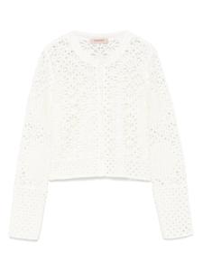 Кардиган ажурной вязки TWINSET, белый