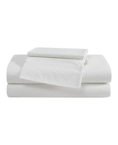 Комплект постельного белья из 4 предметов, однотонный, из хлопкового перкаля с начесом, плотность ткани 180 нитей на дюйм, размер Full Eddie Bauer, Off White