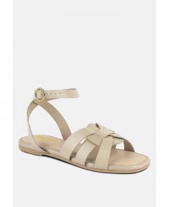 Женские бежевые сандалии ASHTON на плоской подошве с ремешком на щиколотке Rag & Co, коричневый/бежевый