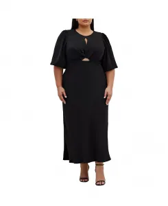 Платье Plus Size Ines с объемными рукавами CITY CHIC, черный