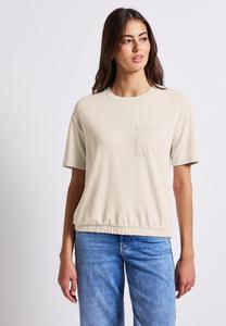 Футболка Street One MIT BRUSTTASCHE, Beige/White