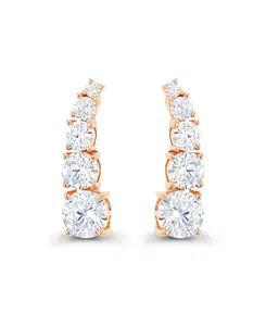 Изогнутые серьги-клаймберы из 14-каратного розового золота с кубическим цирконием (также из 14-каратного золота по серебру или 14-каратного розового золота по серебру) Macy'S, pink