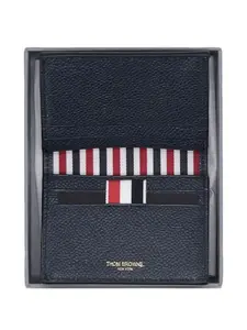 Картхолдер из зернистой кожи Thom Browne, синий