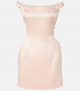 Мини-платье из шелкового атласа Magda Butrym, розовый