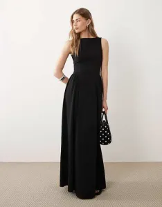 Черное платье макси с швами принцессы ASOS DESIGN