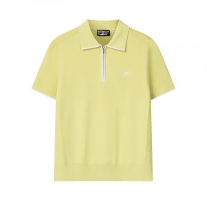 FILA Белая вязаная кофта Women's Light Turquoise Green Polo Collar Moderate