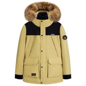 Пуховик Unisex с капюшоном утепленный парка Jeep, mustard желтый