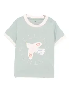 Детская футболка с изображением птицы Stella Mccartney Kids, серый