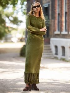 Платье-джемпер с аппликацией вязкой Ro&Zo, Green