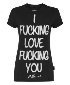 Футболка, украшенная кристаллами. Philipp Plein, черный