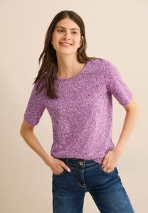 Футболка с принтом GEMUSTERTES RUNDHALS Cecil, розовый