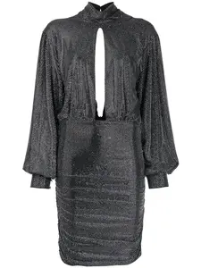 Платье из джерси со стразами Philipp Plein, серебяный