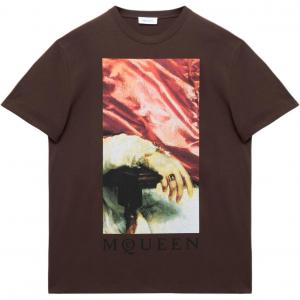 Футболка с принтом Alexander McQueen, коричневый