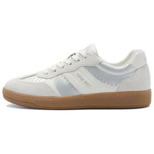 NINE WEST Легкие женские скейтерские кроссовки на низком ходу экрю с серебристыми деталями, цвет Ecru/Silver