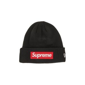 Шапка-бини с логотипом Supreme x New Era Box, цвет Черный