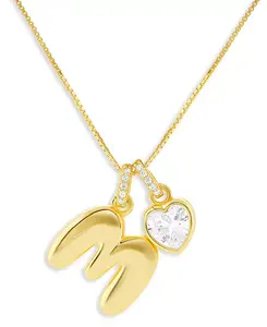 Серебряное ожерелье с инициалами в праздничном стиле, эксклюзивно в Macy's Holiday Lane, m