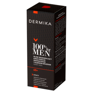 Сильно восстанавливающий крем против морщин и глубоких морщин для лица 60+, 50 мл Dermika 100% for men