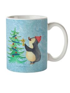 Детская кружка "Пингвин. Новогодняя елка" без слов, цвет "ледяной голубой" Mr. & Mrs. Panda