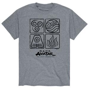 Мужская черная футболка Avatar Four Elements Licensed Character