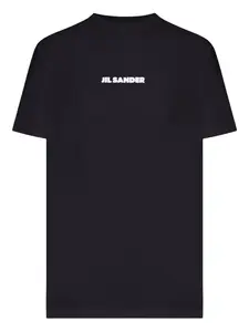 Футболка с круглым вырезом и логотипом Jil Sander, черный