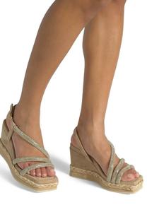 Босоножки на танкетке High heeled sandals Alma en Pena, бежевый