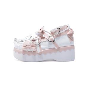 Yang Nianhua Женские туфли Мэри Джейн на платформе 4,5 см бело-розовые, цвет White Pink