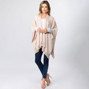 Металлическая бахрома шаль пончо TRUEDAMES, розовый