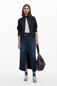 сочетание джинсовой юбки миди