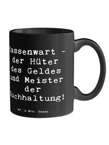 Кружка с надписью Мастер-кассир черного цвета Mr. & Mrs. Panda