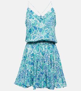 Мини-платье с принтом Лори Poupette St Barth, Aqua Chagal