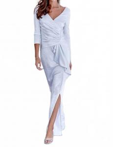 Платье Crossover Metallic в серебристом цвете Frank Lyman, серебряный