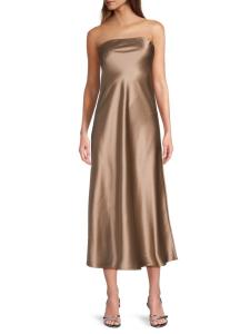 Платье миди без бретелек с цветочным принтом Noelle Cami NYC, цвет Champagne