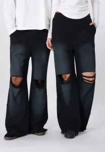 Унисекс рваные мешковатые спортивные штаны для бега Yourturn, Black Washed