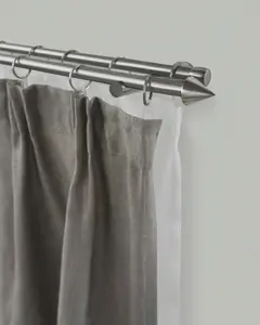 Карниз для штор GARESA "DIAMANT", 2 направляющие, желаемая длина, комплект для штор, выдвижной, конус, имитация нержавеющей стали, с кольцами 250 см, Ø16мм, цвет edelstahlfarben