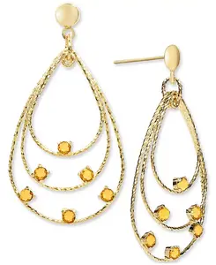 Серьги-Капельки с родолитовым гранатом (1-3/4 карата) из 14-каратного золота на основе стерлингового серебра (также доступны с цитрином и голубым топазом) Macy'S, citrine