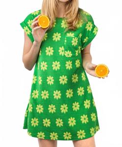 Зеленое мини-платье из френч тери с цветочным узором VERY J