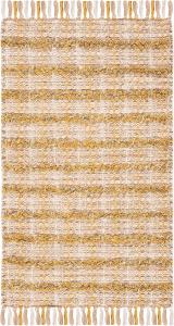 Ковер SAFAVIEH, 153 x 244 см, Cape Cod, Gold & Natural, ручной работы с кистями из джута, идеален для помещений с высокой проходимостью в гостиной, спальне (CAP871D)
