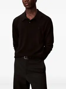 Шерстяная рубашка-поло Calvin Klein, черный