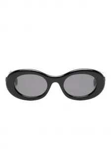 Солнцезащитные очки в овальной оправе Bvlgari, черный