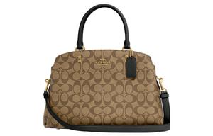 Сумка через плечо Lillie Canvas With Leather, женская сумка Coach цвета хаки и тёмно-зелёного