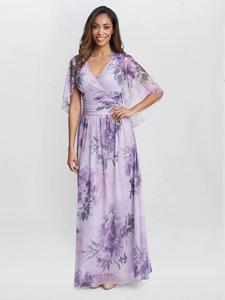 Макси-платье с накладными рукавами caroline Gina Bacconi, разноцветный